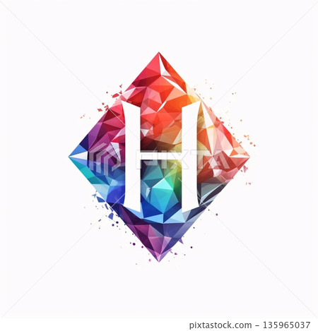 H letter logo in polygonal style. Hexagon vector icon H letter logo in polygonal style. Hexagon vector icon 135965037