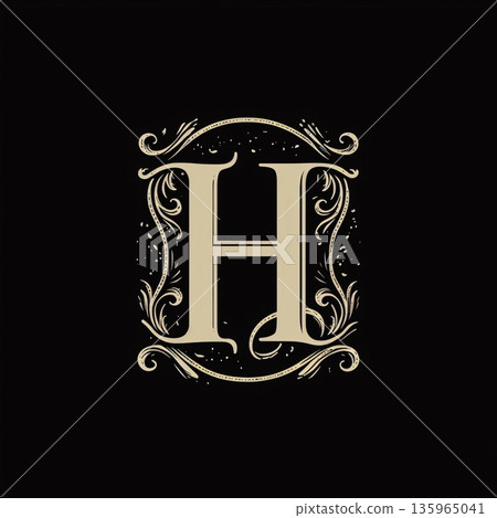 H Initial Letter Luxury ornamental calligraphic feminine floral hand drawn monogram antique vintage style luxury logo design. H Initial Letter Luxury ornamental calligraphic feminine floral hand drawn monogram antique vintage style luxury logo design. 135965041