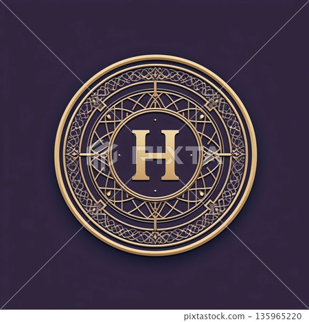 Luxury monogram design. Elegant vector element for your design. letter H 135965220
