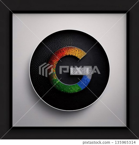 3d illustration of the letter G in a circle on a black background 3d illustration of the letter G in a circle on a black background 135965314