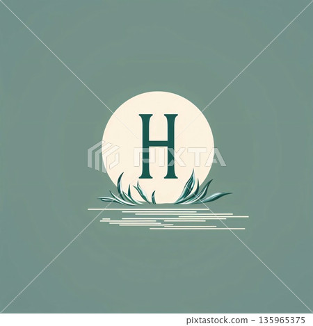 letter H logo design template. vector illustration. green background. ecology concept letter H logo design template. vector illustration. green background. ecology concept 135965375