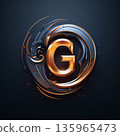 3d golden letter G on a dark background. Vector illustration. 135965473