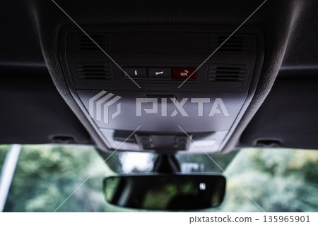 Car Interior Overhead Console with SOS Emergency Button Car Interior Overhead Console with SOS Emergency Button 135965901