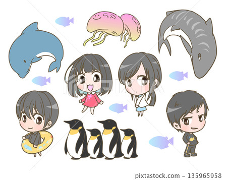 水族館裡的魚和孩子 水族館裡的魚和孩子 135965958