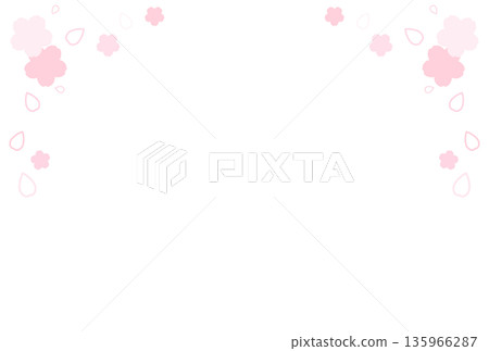 Light pink cherry blossom and petal frame Light pink cherry blossom and petal frame 135966287