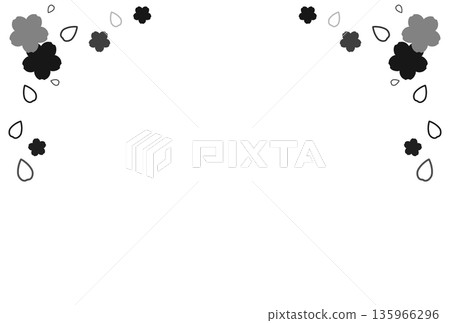 黑櫻花和花瓣框架 135966296