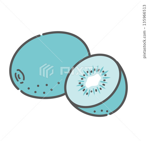 Kiwi fruit illustration (vitamin C/fruit) Kiwi fruit illustration (vitamin C/fruit) 135966513