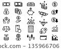 A simple icon set of investment and money related US dollar figures 135966706