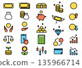 Simple money icon set without currency units (color) 135966714
