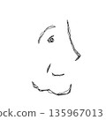 Simple profile line drawing illustration 135967013
