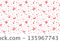 Small Red Hearts and Coquette Bows on White Seamless Pattern, Girly Coquette for Valentines Day Love Gift Wrapping or Greeting Cards, Fabric Textile Print Horizontal Banner Panoramic Backdrop 135967743