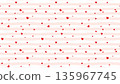 Red Small Hearts on Pink Striped Background Vector Seamless Pattern, Girly Coquette for Valentines Day Love Gift Wrapping or Greeting Cards, Fabric Textile Print Horizontal Banner Panoramic Backdrop 135967745