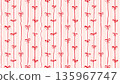 Red Bows on Pink Stripes Vector Seamless Pattern, Girly Coquette for Valentines Day Love Gift Wrapping or Greeting Cards, Fabric Textile Print Horizontal Banner Panoramic Backdrop 135967747