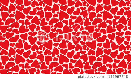 Red Hearts Nondirectional Vector Seamless Pattern, Girly Coquette for Valentines Day Love Gift Wrapping or Greeting Cards, Fabric Textile Print Horizontal Banner Panoramic Backdrop Red Hearts Nondirectional Vector Seamless Pattern, Girly Coquette for Valentines Day Love Gift Wrapping or Greeting Cards, Fabric Textile Print Horizontal Banner Panoramic Backdrop 135967748
