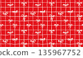 White Bow on Red Checkered Doodle Lines Vector Seamless Pattern, Girly Coquette for Valentines Day Love Gift Wrapping or Greeting Cards, Fabric Textile Print Horizontal Banner Panoramic Backdrop 135967752