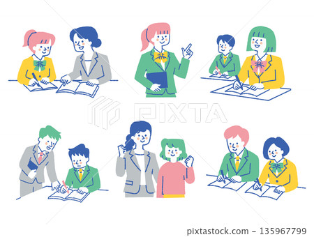 Motivated teachers and children_Color Motivated teachers and children_Color 135967799