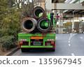 A truck transporting prefabricated piles (PHC piles) 135967945