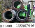 A truck transporting prefabricated piles (PHC piles) 135967946