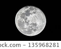 Almost Full moon closeup, waning gibbous phase 135968281