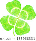 可愛的四葉草水彩插圖 可愛的四葉草水彩插圖 135968331