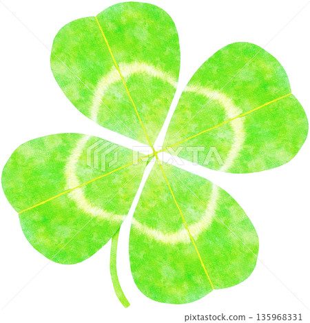 Cute four-leaf clover watercolor illustration Cute four-leaf clover watercolor illustration 135968331