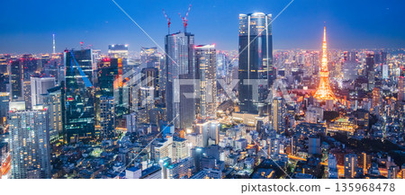 從港區看到的東京鐵塔夜景 135968478