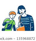 Mother and boy illustration 135968872