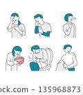Illustration set of people who are unwell 135968873