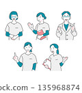 Illustration set of doctors and nurses 135968874