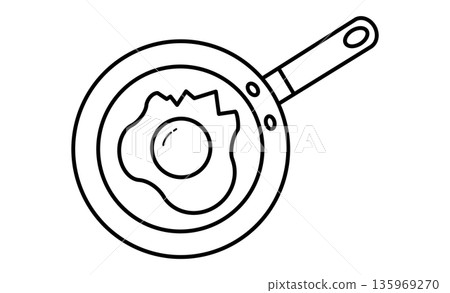 Start your day: A simple pictogram of a breakfast staple, a fried egg Start your day: A simple pictogram of a breakfast staple, a fried egg 135969270
