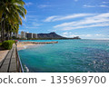 Hawaii Waikiki Beach Blue sea and sky resort scenery Hawaii Waikiki Beach Blue sea and sky resort scenery 135969700