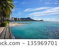 Hawaii Waikiki Beach Blue sea and sky resort scenery Hawaii Waikiki Beach Blue sea and sky resort scenery 135969701