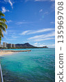 Hawaii Waikiki Beach Blue sea and sky resort scenery Hawaii Waikiki Beach Blue sea and sky resort scenery 135969708
