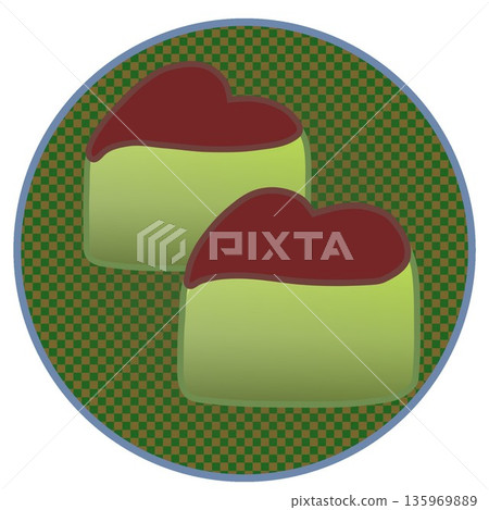 圓形背景的心形巧克力插圖 135969889