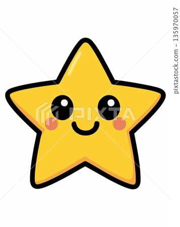 Cute Smiling Star Cartoon Illustration 135970057
