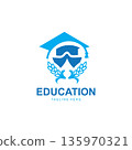 Education book open logo design illustration creative idea 135970321