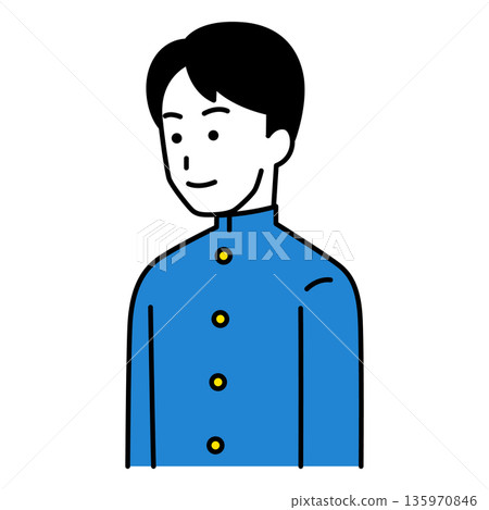 一名男學生直視前方 一名男學生直視前方 135970846