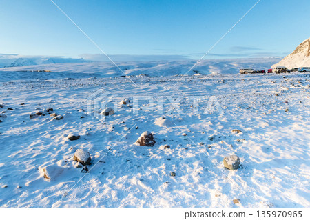 Winter snow landscape near Jokulsarlon Winter snow landscape near Jokulsarlon 135970965