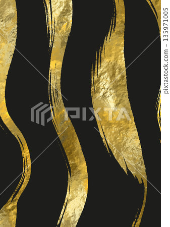 Abstract Gold Brush Stroke Vector Banner 135971005