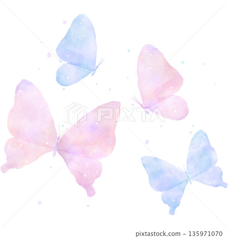 Illustration material of a butterfly gently painted in watercolor style | Butterfly, Watercolor, Insect, Nature 135971070