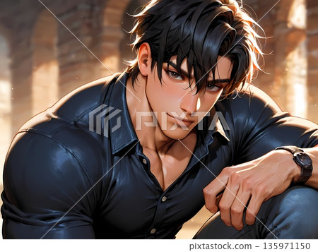 一個肌肉發達的男人彷彿在問:“你想一起運動嗎?” 一個肌肉發達的男人彷彿在問:“你想一起運動嗎?” 135971150