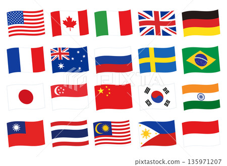 Set of 20 fluttering flags Set of 20 fluttering flags 135971207