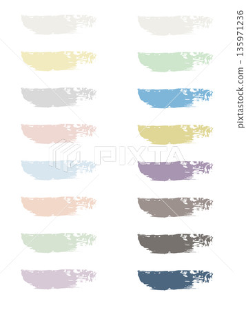 Vector paint brush strokes set in sixteen soft pastel and shadow colors for art design Vector paint brush strokes set in sixteen soft pastel and shadow colors for art design 135971236