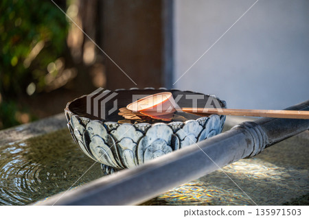 Close-up of the washbasin, horizontal composition 135971503