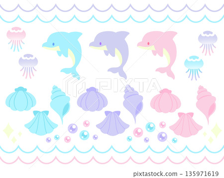 各種海洋生物 海豚 各種海洋生物 海豚 135971619