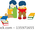 Illustration of children enjoying reading 135971655