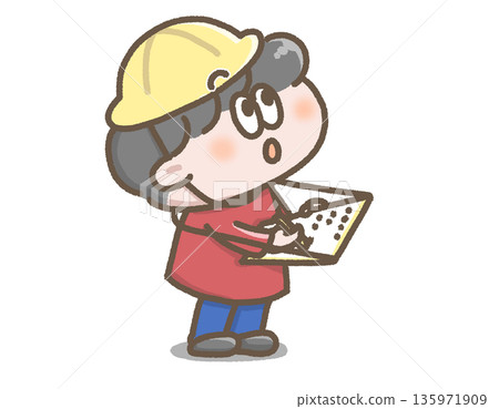 男孩做研究的插圖 135971909