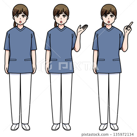 Female nurse pose set 135972134