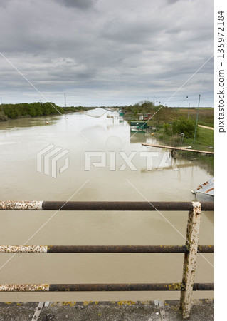 Fisherman's house on the canal, Porto Garibaldi, Ferrara, Italy 135972184