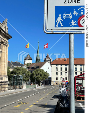 Street view in the historic center, Geneva, Switzerland Street view in the historic center, Geneva, Switzerland 135972186